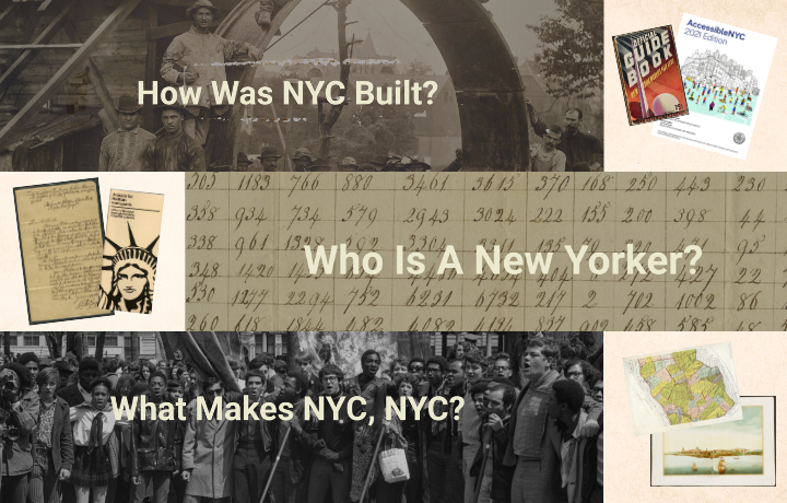 Images of historic photos and items from New York City's archival collections
                                           